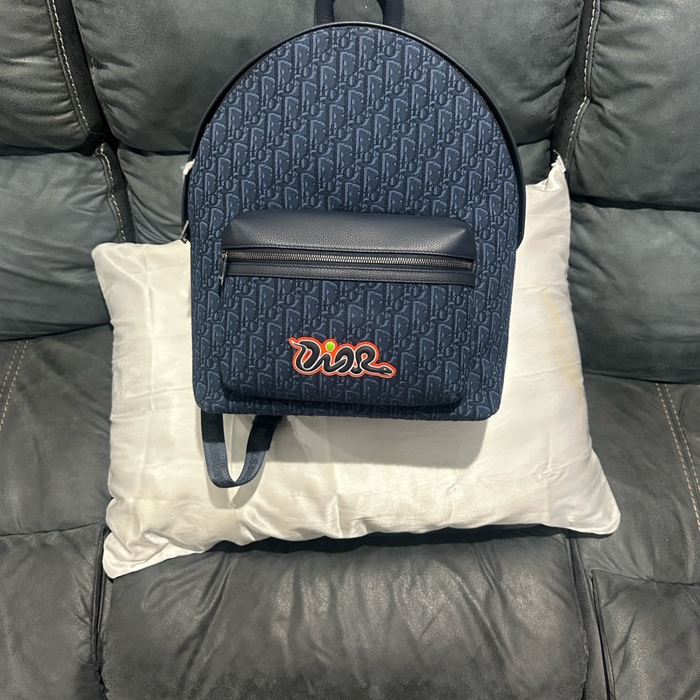 Dior Monogram Navy Backpack - Picture 3 of 8